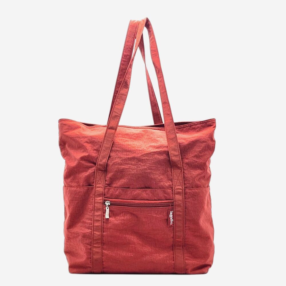 Baggallini VTG Carryall Expandable Large Lightweight Luggage Tote Bag Red Orange